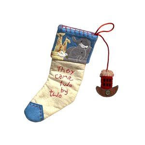 Noah's Arc Baby Infant Christmas Stocking Decorative Elephant Giraffe Anchor